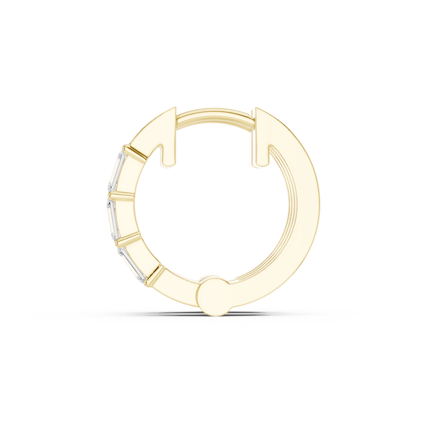 Gold Diamond Embellished Simple Hoop Lab Diamond Earrings