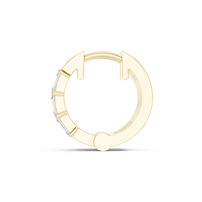 Gold Diamond Embellished Simple Hoop Lab Diamond Earrings