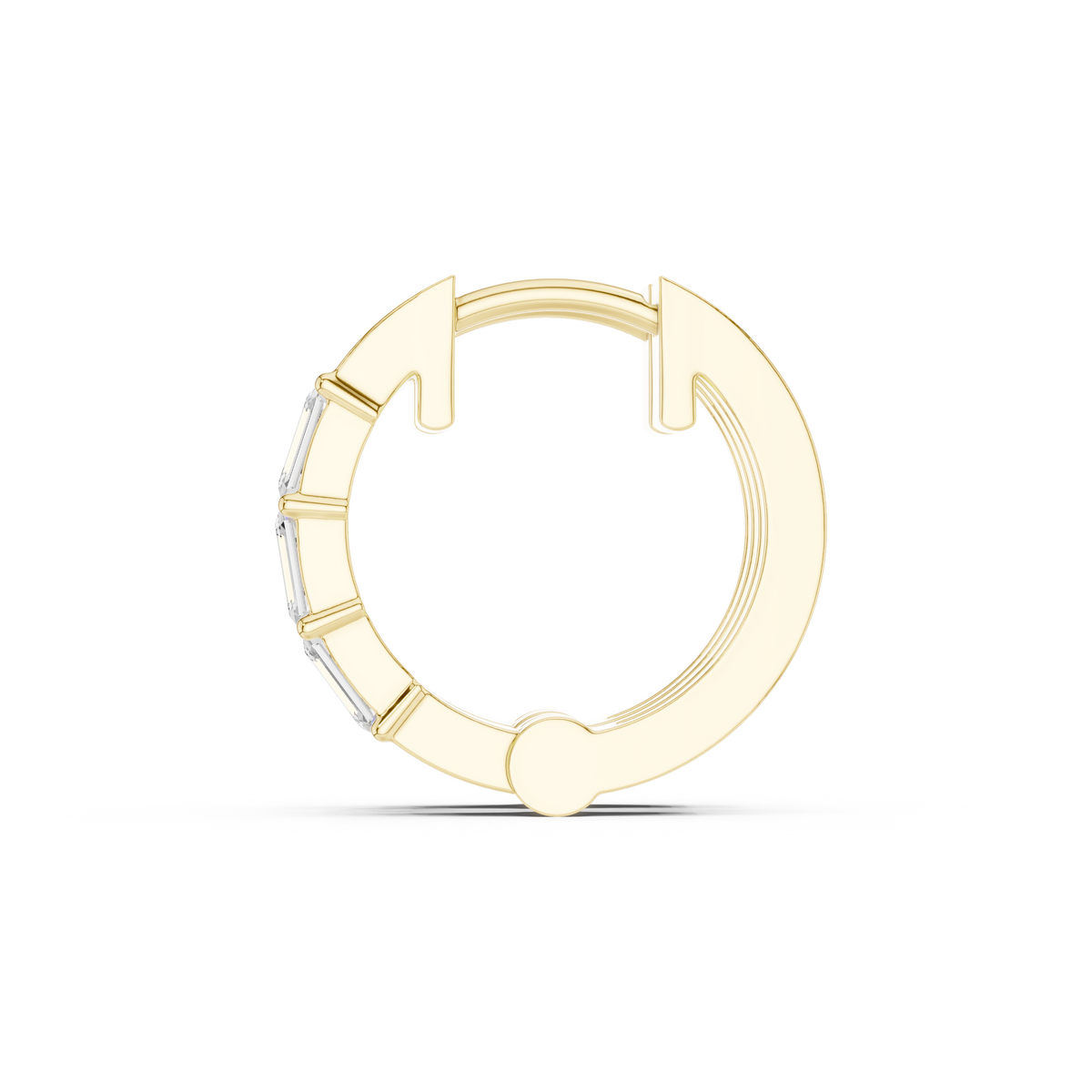 Gold Diamond Embellished Simple Hoop Lab Diamond Earrings