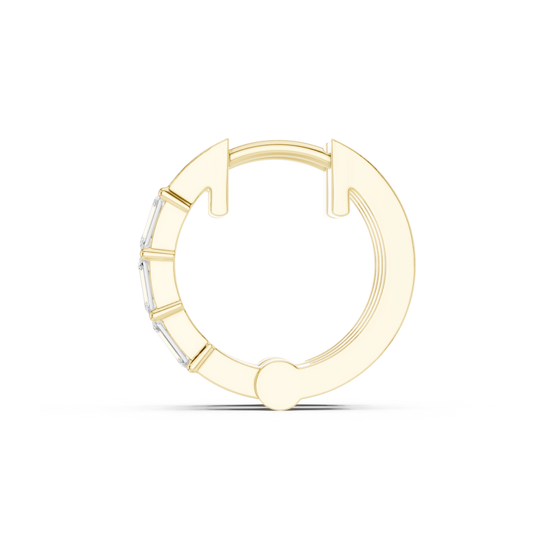 Gold Diamond Embellished Simple Hoop Lab Diamond Earrings