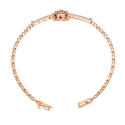 Dazzling Bloom Lab Diamond Bracelet – Luxe Floral Tennis Style for Women