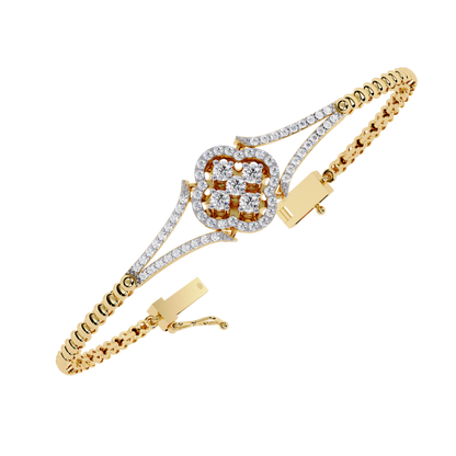 Dazzling Bloom Lab Diamond Bracelet – Luxe Floral Tennis Style for Women