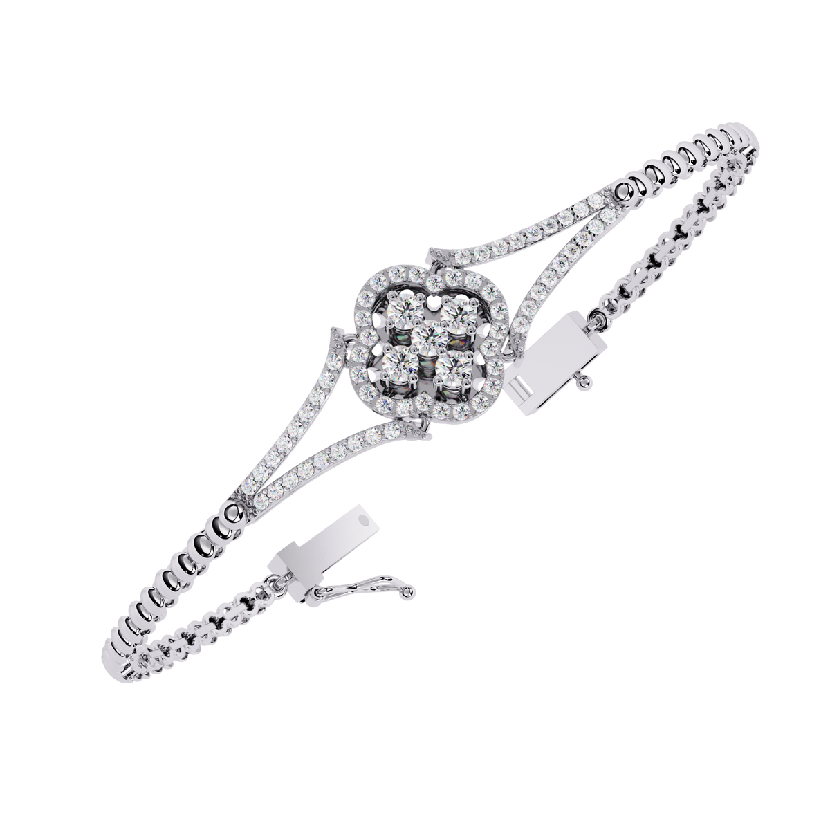 Dazzling Bloom Lab Diamond Bracelet – Luxe Floral Tennis Style for Women
