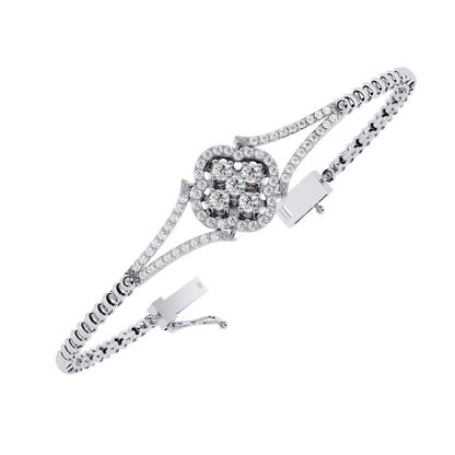 Dazzling Bloom Lab Diamond Bracelet – Luxe Floral Tennis Style for Women