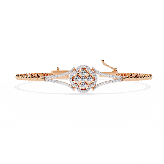 Dazzling Bloom Lab Diamond Bracelet – Luxe Floral Tennis Style for Women