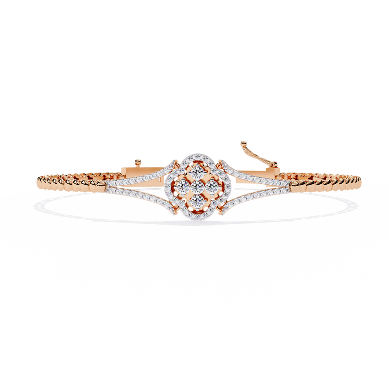 Dazzling Bloom Lab Diamond Bracelet – Luxe Floral Tennis Style for Women