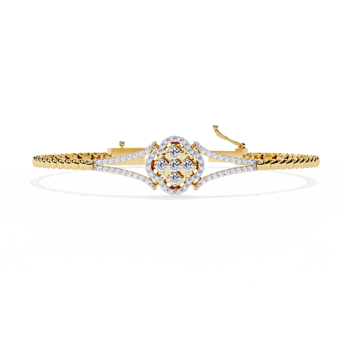Dazzling Bloom Lab Diamond Bracelet – Luxe Floral Tennis Style for Women