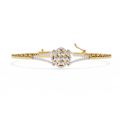 Dazzling Bloom Lab Diamond Bracelet – Luxe Floral Tennis Style for Women