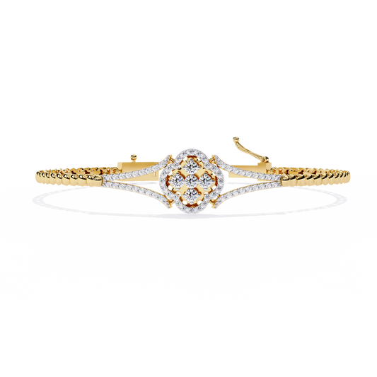 Dazzling Bloom Lab Diamond Bracelet – Luxe Floral Tennis Style for Women