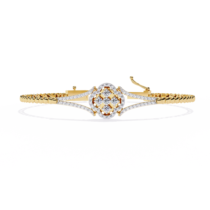 Dazzling Bloom Lab Diamond Bracelet – Luxe Floral Tennis Style for Women