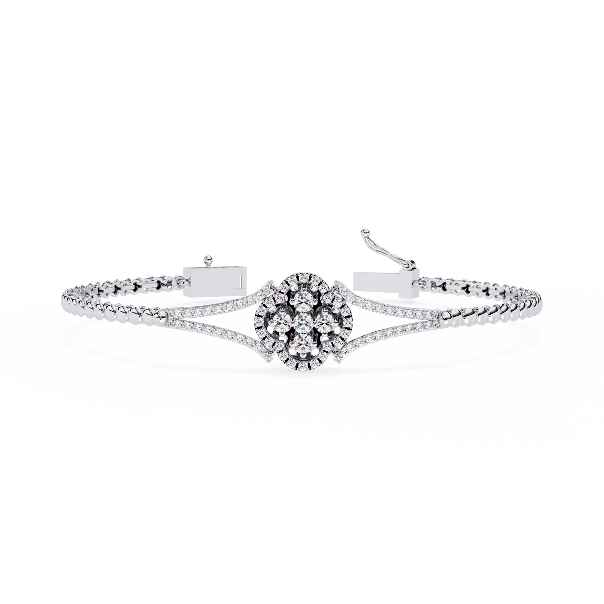 Dazzling Bloom Lab Diamond Bracelet – Luxe Floral Tennis Style for Women