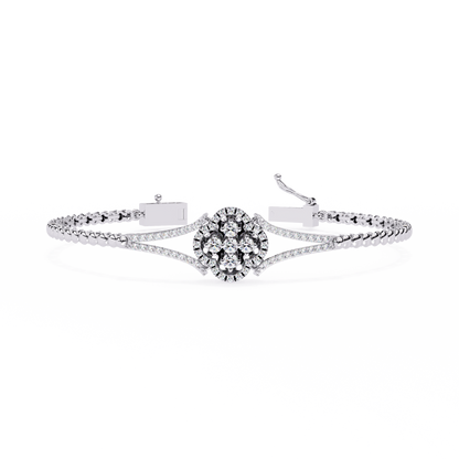 Dazzling Bloom Lab Diamond Bracelet – Luxe Floral Tennis Style for Women