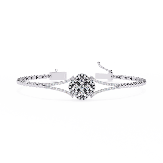 Dazzling Bloom Lab Diamond Bracelet – Luxe Floral Tennis Style for Women