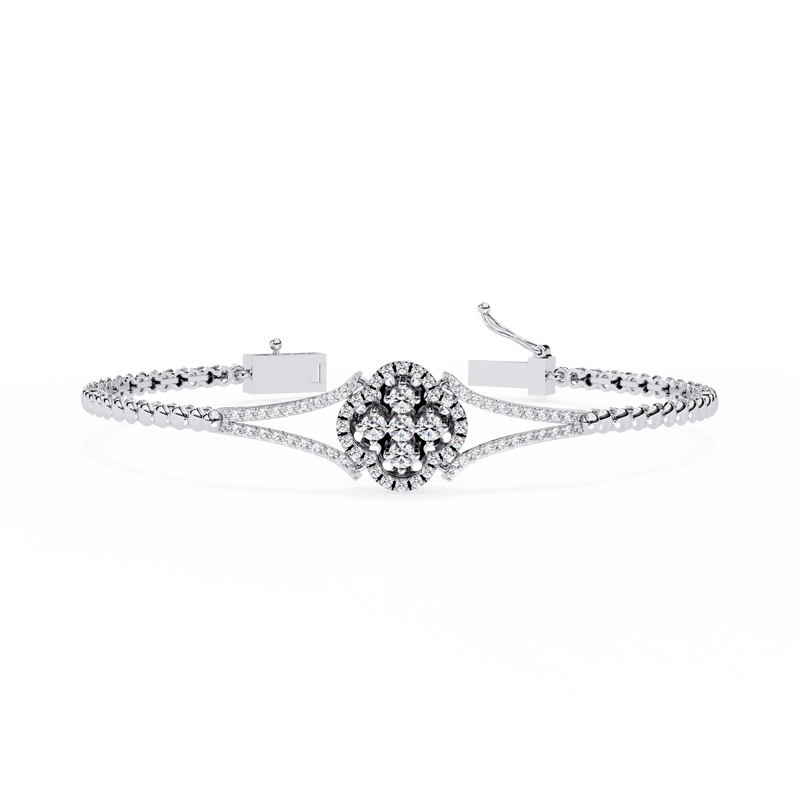 Dazzling Bloom Lab Diamond Bracelet – Luxe Floral Tennis Style for Women