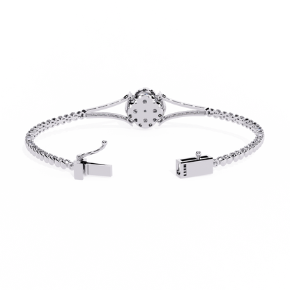 Dazzling Bloom Lab Diamond Bracelet – Luxe Floral Tennis Style for Women