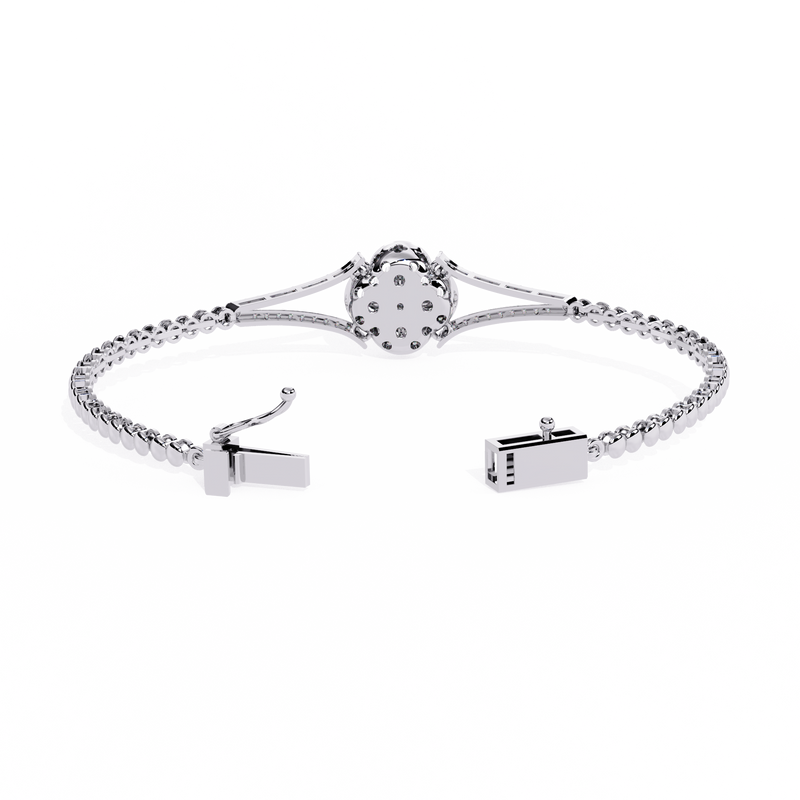 Dazzling Bloom Lab Diamond Bracelet – Luxe Floral Tennis Style for Women