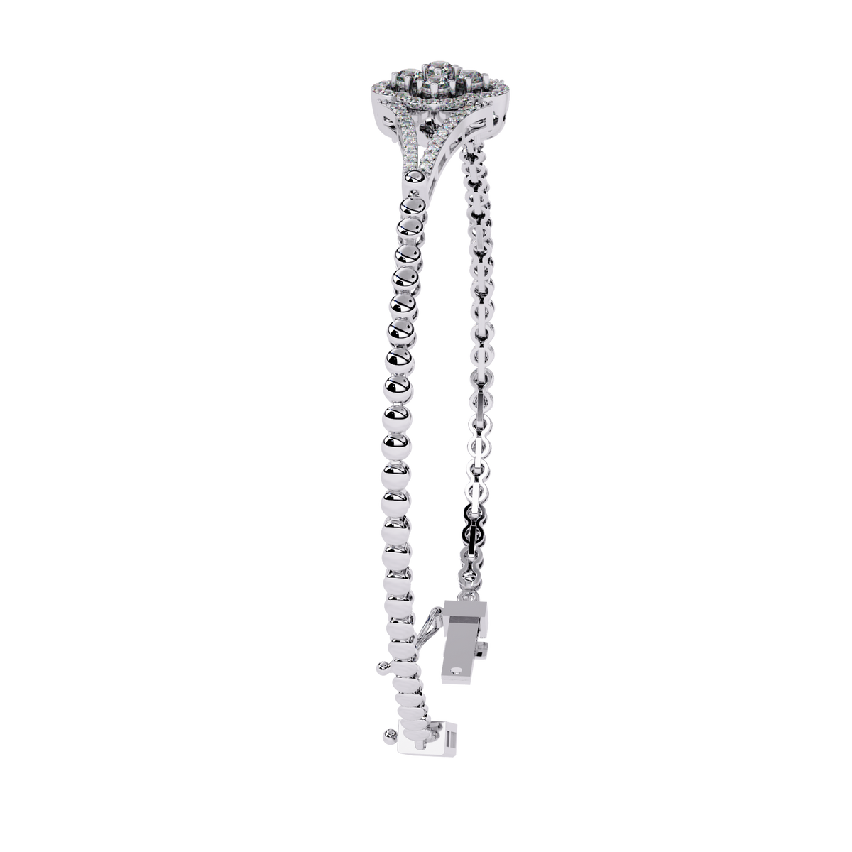 Dazzling Bloom Lab Diamond Bracelet – Luxe Floral Tennis Style for Women