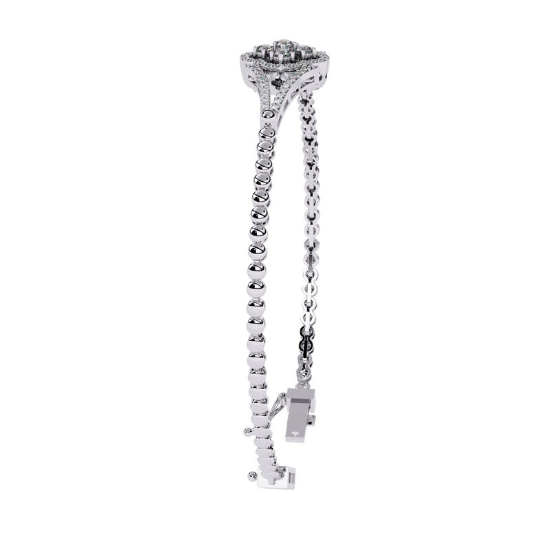 Dazzling Bloom Lab Diamond Bracelet – Luxe Floral Tennis Style for Women