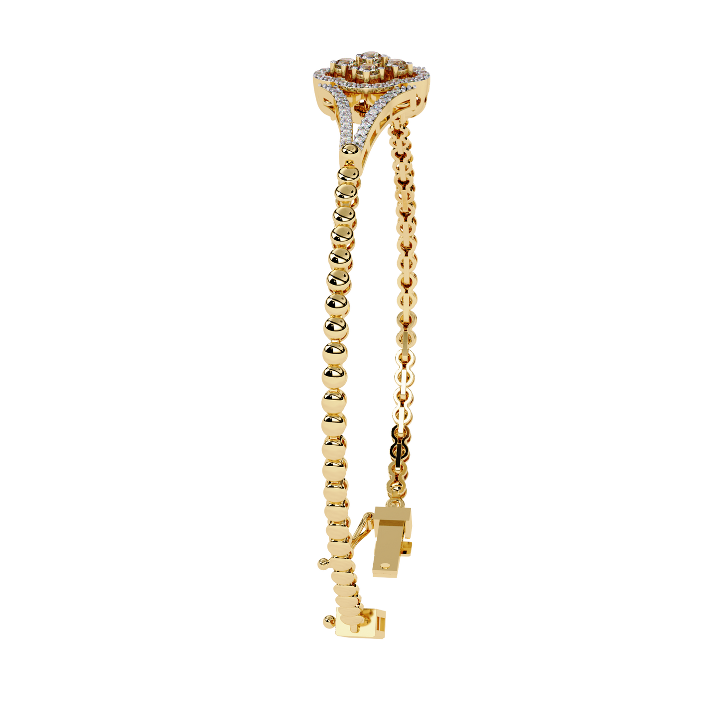Dazzling Bloom Lab Diamond Bracelet – Luxe Floral Tennis Style for Women