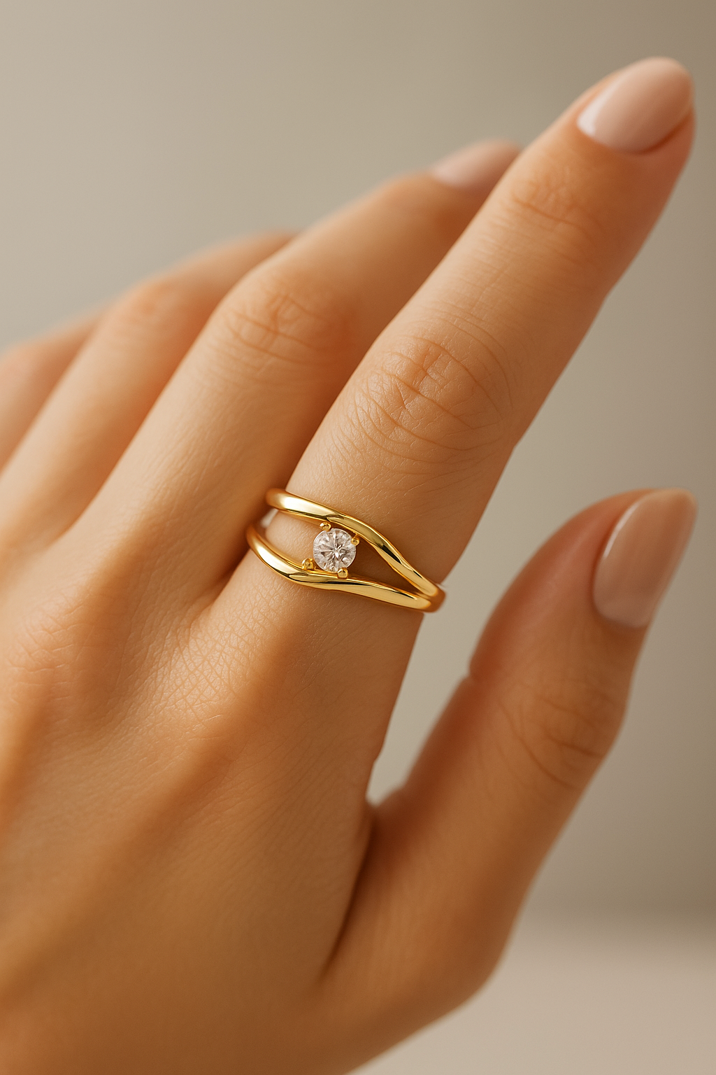 Bypass Stylish OfficeWear Lab Diamond Ring For Women