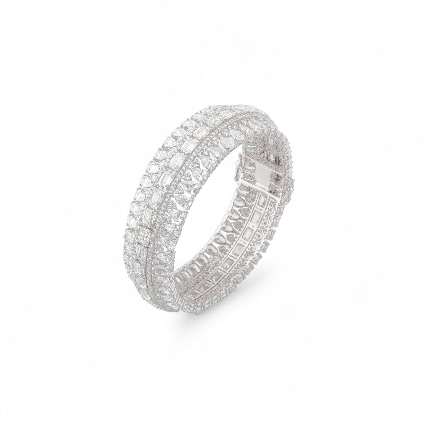 Classic Sparkling Festive Lab Diamond Bangle For Women & Gifting