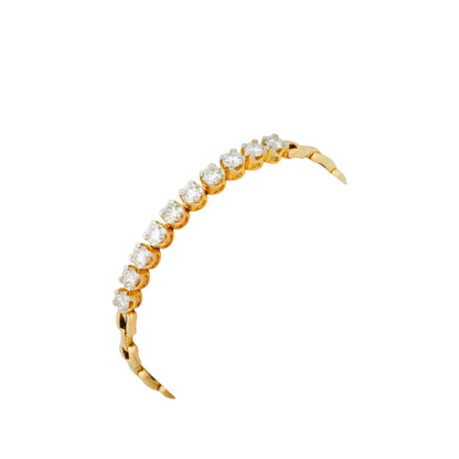 2.2 Carat Shimmering Round Lab Grown Diamond Chain Bracelet in Gold For Women