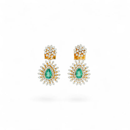 Elegant Captivating Lab Diamond Green Earring For Women