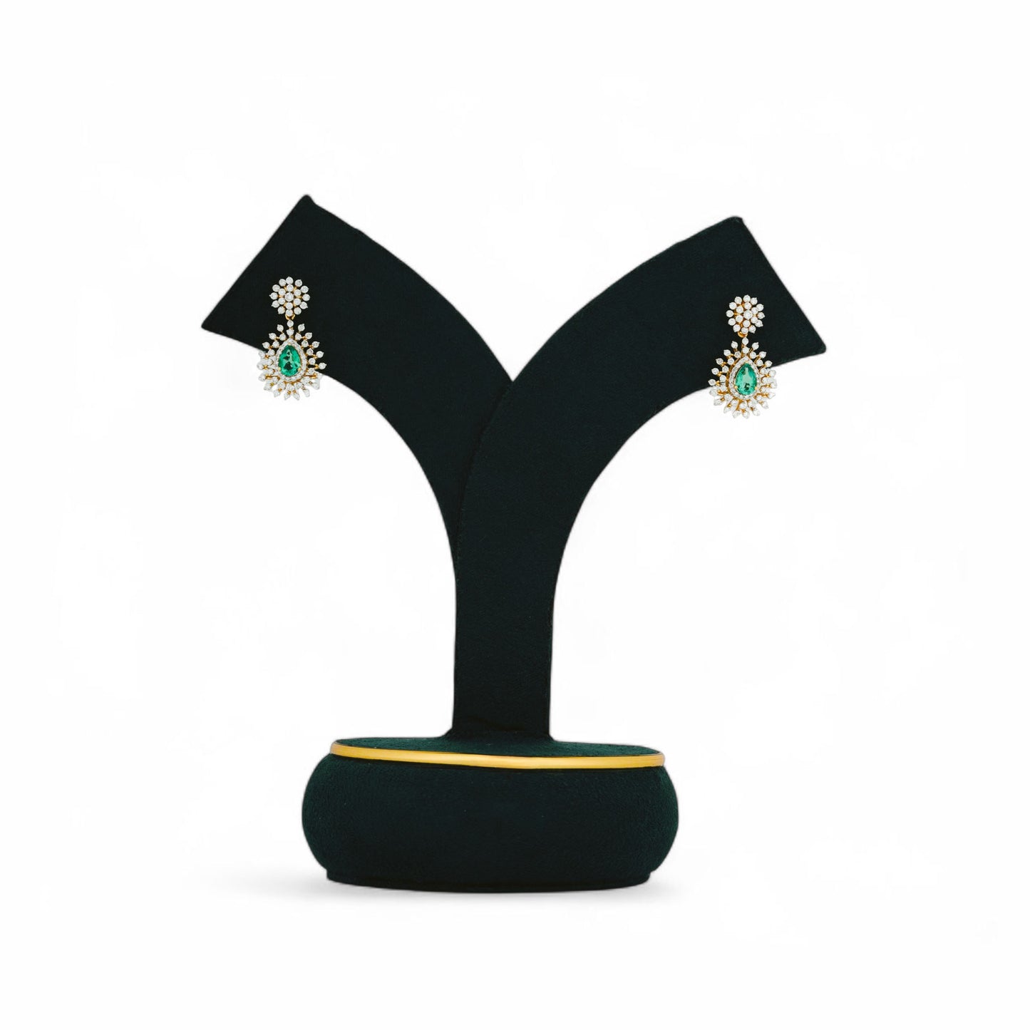 Elegant Captivating Lab Diamond Green Earring For Women