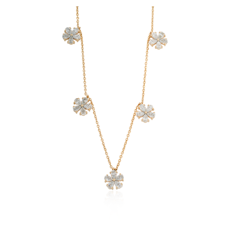 Enchanting Pear Shape Floral Lab Diamond Pendant Necklace