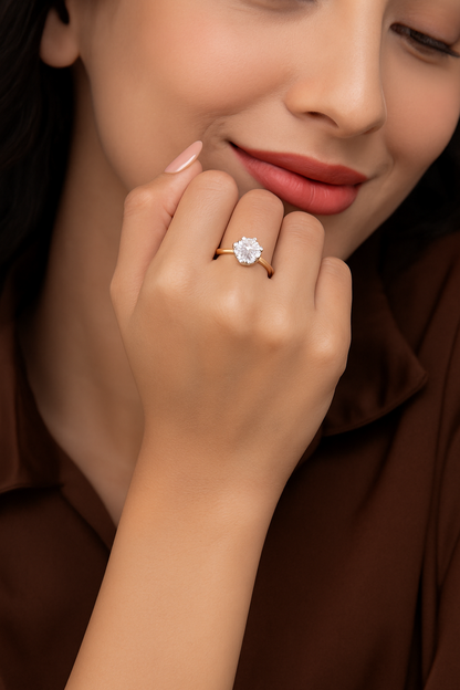 EternalGlow 2 Carat Round Lab Diamond Solitaire Ring – Timeless Sparkle for Her