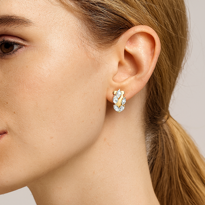 Flame Petal Lab Diamond Stud Earrings