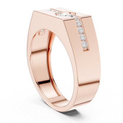 Bold Men 50 Cents Round Lab Diamond Ring
