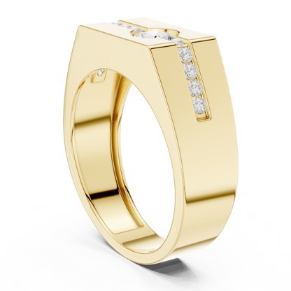 Bold Men 50 Cents Round Lab Diamond Ring