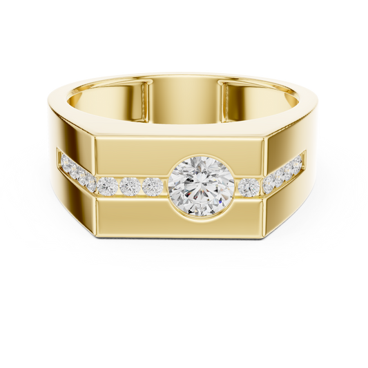 Bold Men 50 Cents Round Lab Diamond Ring