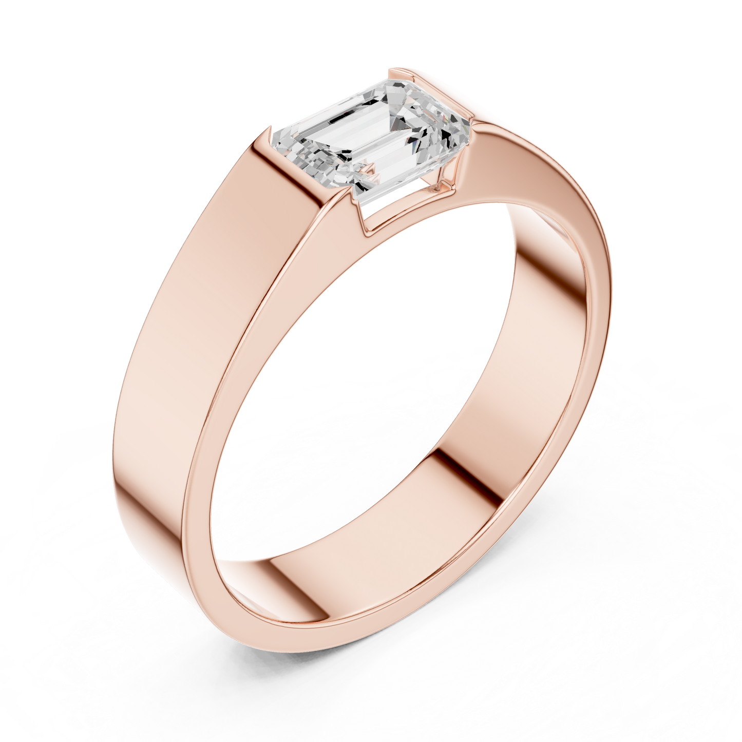 Resolute Virtue Emerald Cut 1 Carat Lab Diamond Ring for Men