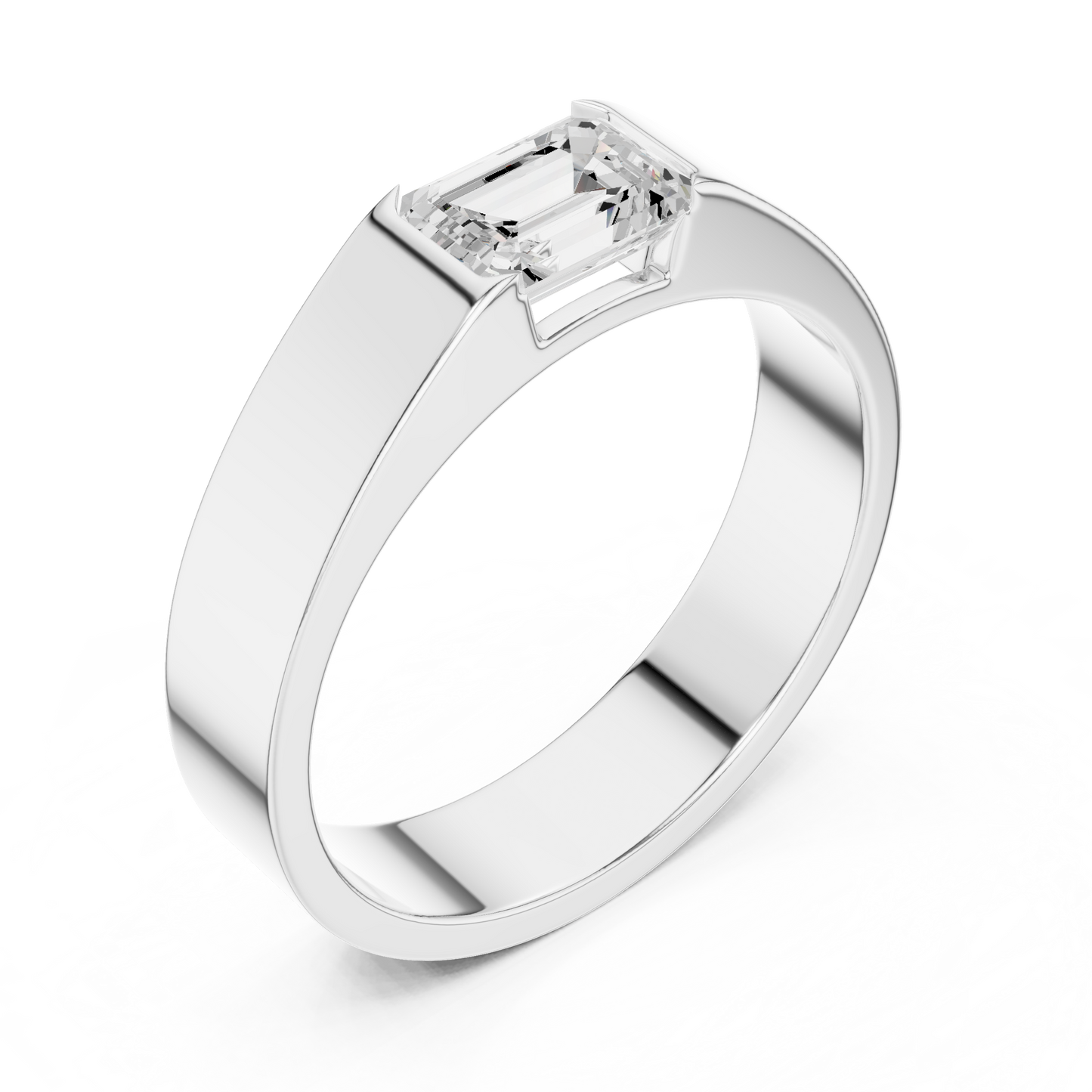 Resolute Virtue Emerald Cut 1 Carat Lab Diamond Ring for Men