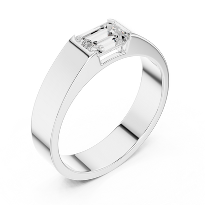 Resolute Virtue Emerald Cut 1 Carat Lab Diamond Ring for Men