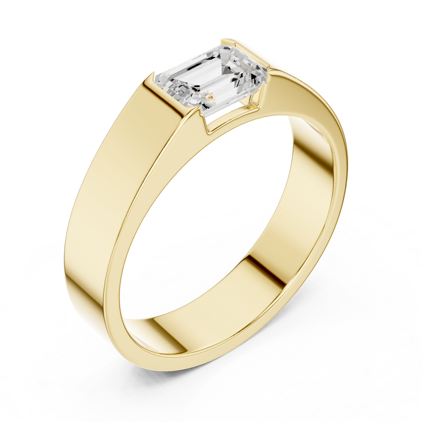 Resolute Virtue Emerald Cut 1 Carat Lab Diamond Ring for Men