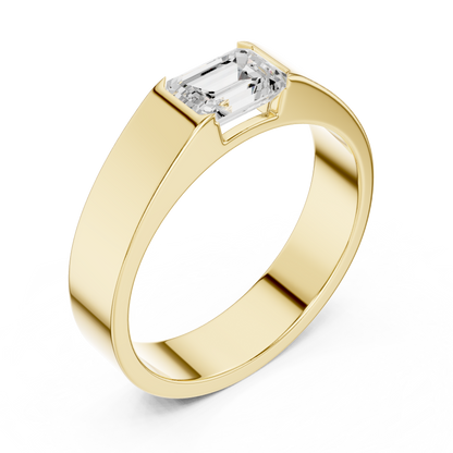 Resolute Virtue Emerald Cut 1 Carat Lab Diamond Ring for Men