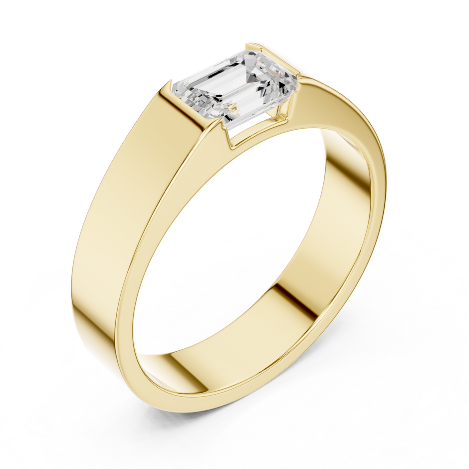 Resolute Virtue Emerald Cut 1 Carat Lab Diamond Ring for Men