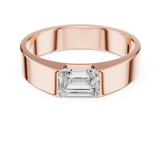 Resolute Virtue Emerald Cut 1 Carat Lab Diamond Ring for Men