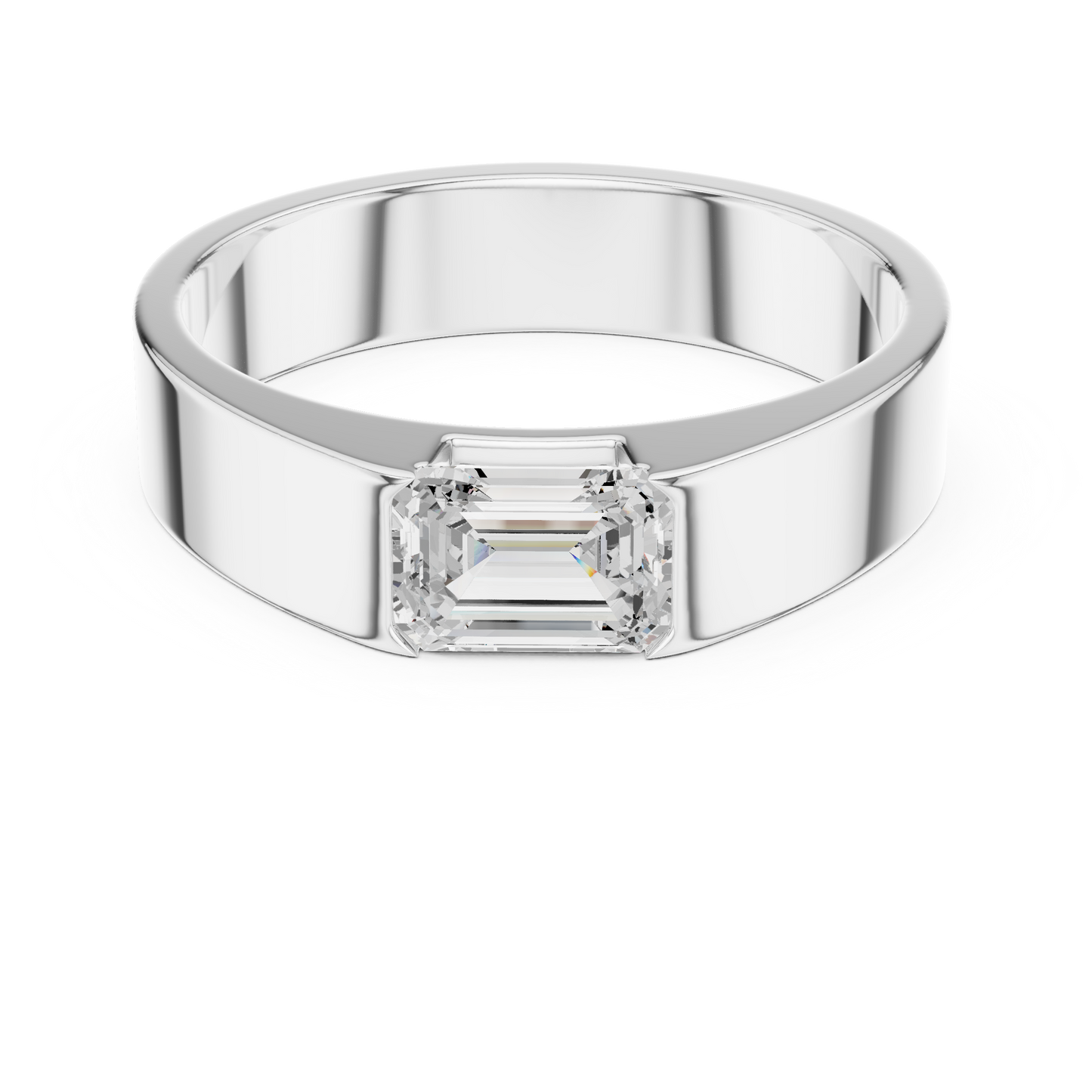 Resolute Virtue Emerald Cut 1 Carat Lab Diamond Ring for Men
