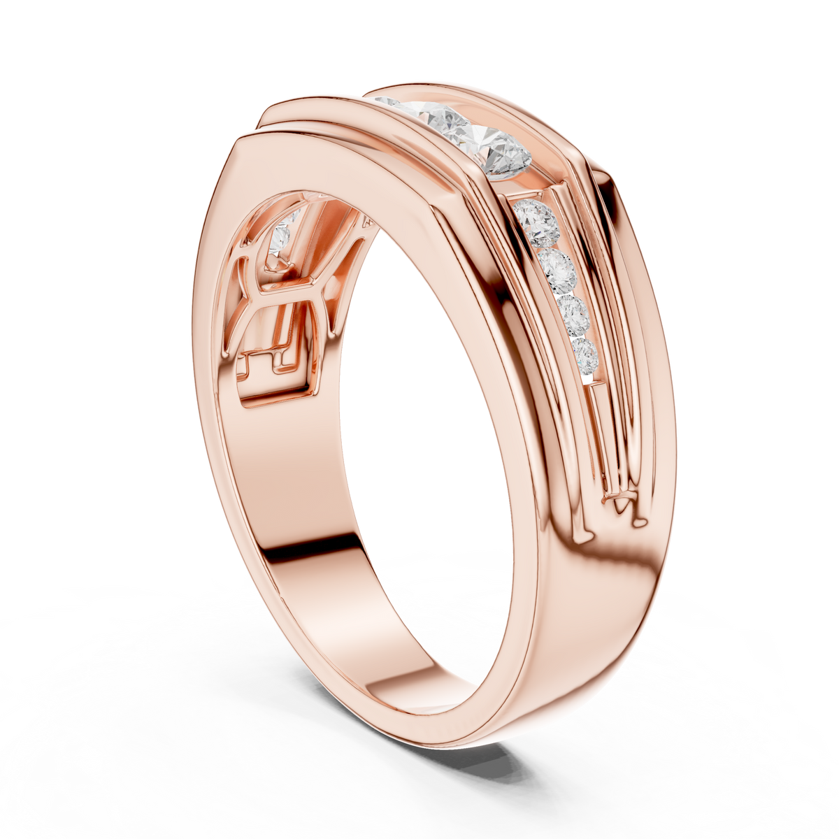 Fearless Spirit - Bold Solitaire Men's Ring with 1 Carat Round Lab Diamond