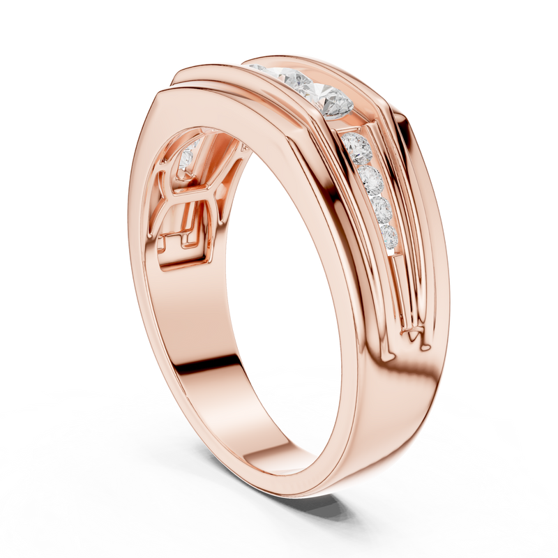 Fearless Spirit - Bold Solitaire Men's Ring with 1 Carat Round Lab Diamond