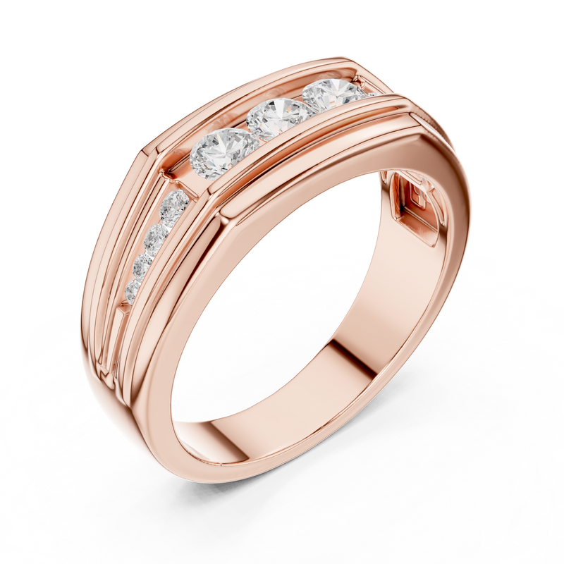 Fearless Spirit - Bold Solitaire Men's Ring with 1 Carat Round Lab Diamond