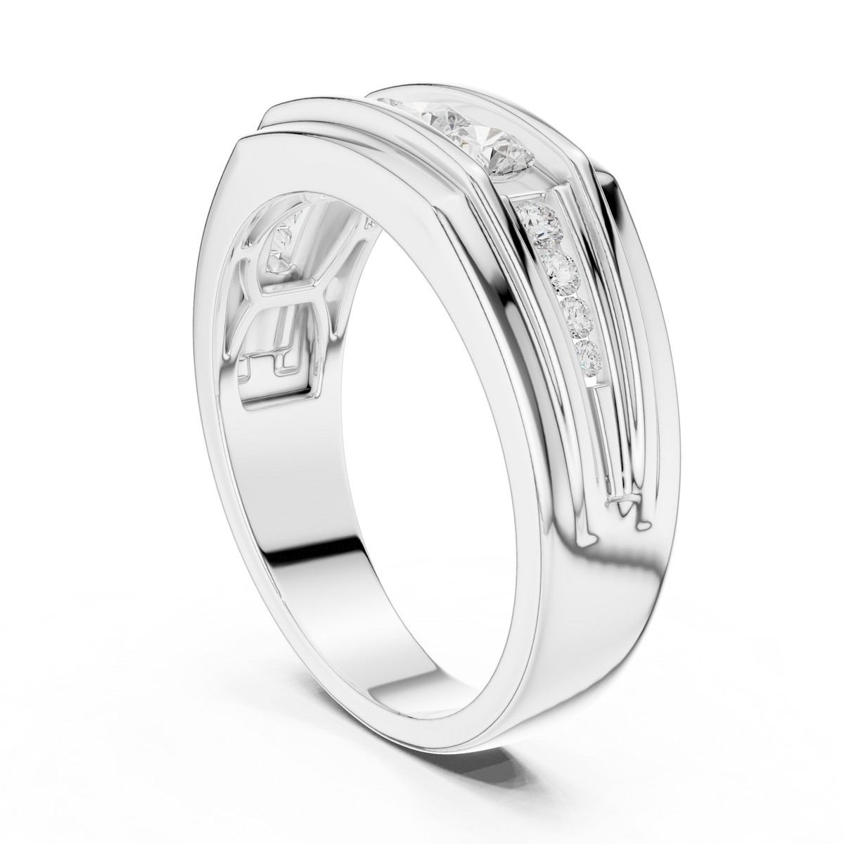 Fearless Spirit - Bold Solitaire Men's Ring with 1 Carat Round Lab Diamond