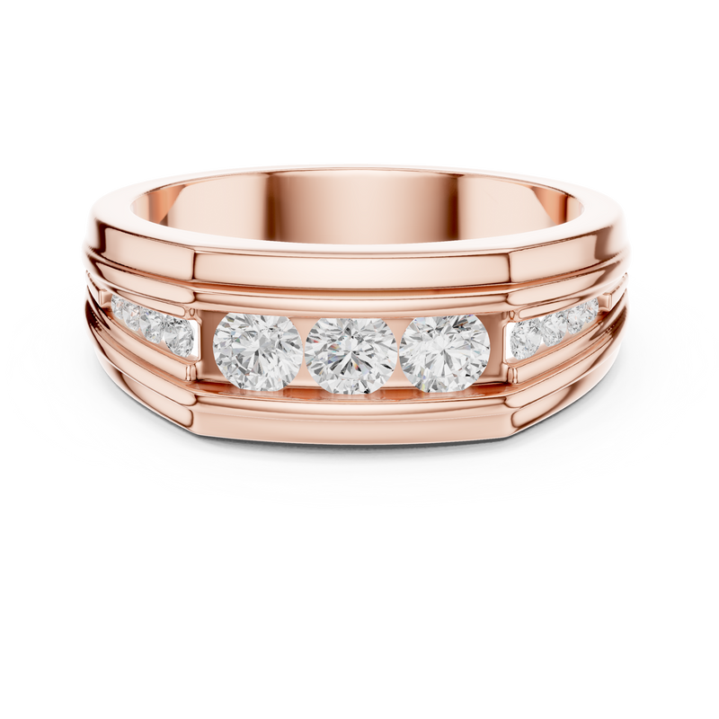 Fearless Spirit - Bold Solitaire Men's Ring with 1 Carat Round Lab Diamond