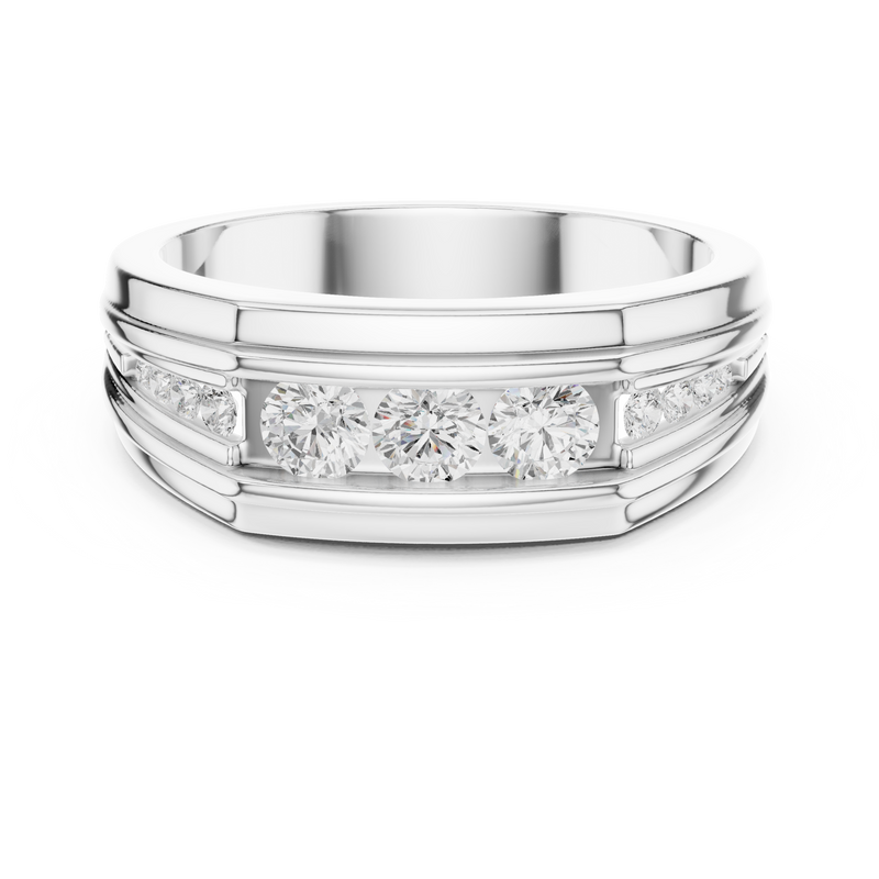 Fearless Spirit - Bold Solitaire Men's Ring with 1 Carat Round Lab Diamond