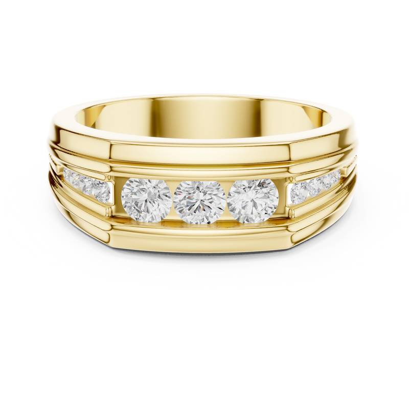Fearless Spirit - Bold Solitaire Men's Ring with 1 Carat Round Lab Diamond
