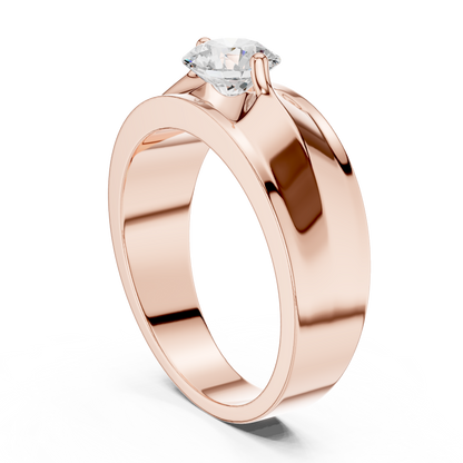 Fearless Spirit - Bold Solitaire Men's Ring with 1 Carat Round Lab Diamond